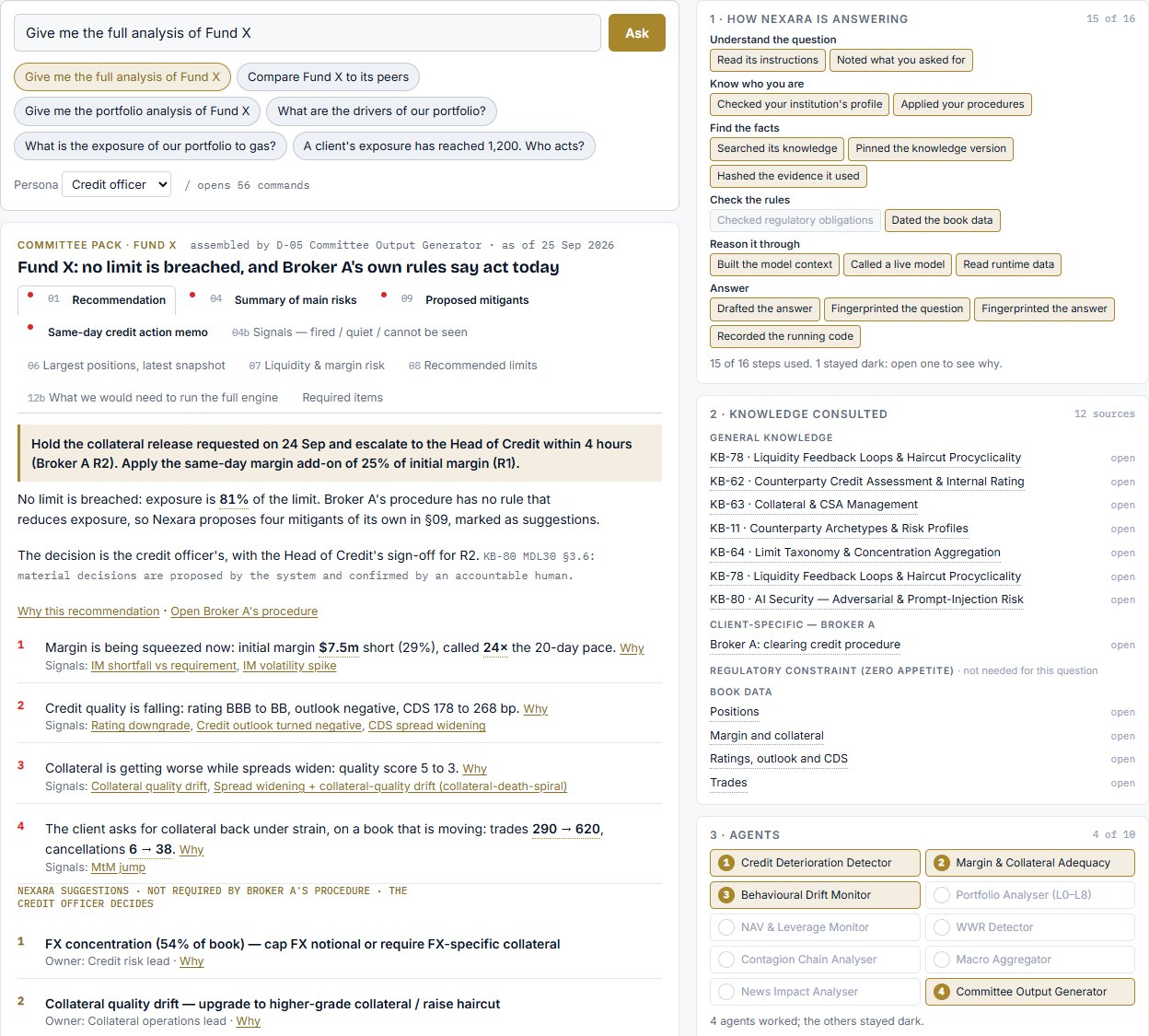 Ask screen, synthetic data